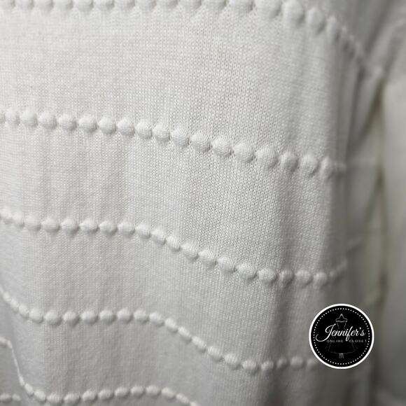 Croft and Barrow White Scoop Neck 3/4 Sleeve Sweater Size Large - Picture 6 of 10